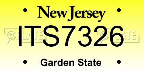 ITS7326 New Jersey License Plate