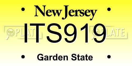 ITS919 New Jersey License Plate