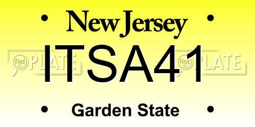 ITSA41 New Jersey License Plate