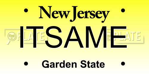 ITSAME New Jersey License Plate