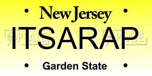 ITSARAP New Jersey License Plate