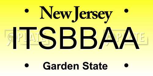 ITSBBAA New Jersey License Plate