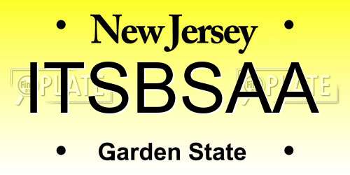 ITSBSAA New Jersey License Plate