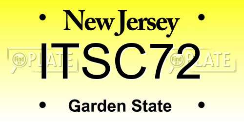 ITSC72 New Jersey License Plate
