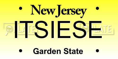 ITSIESE New Jersey License Plate