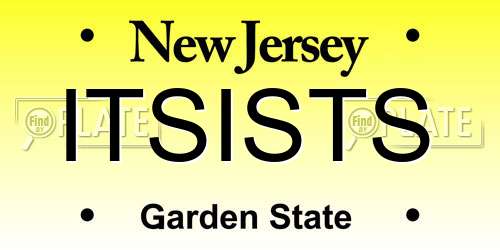 ITSISTS New Jersey License Plate