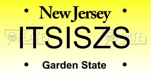 ITSISZS New Jersey License Plate