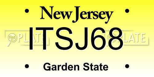 ITSJ68 New Jersey License Plate