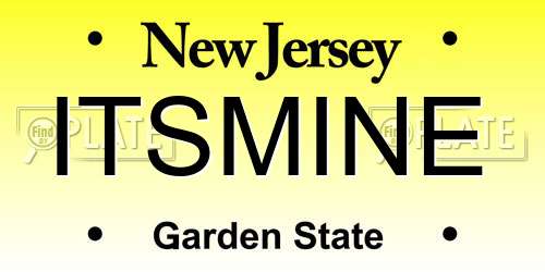 ITSMINE New Jersey License Plate