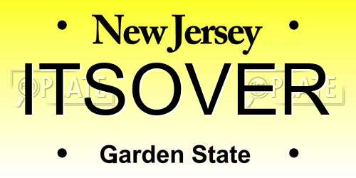 ITSOVER New Jersey License Plate