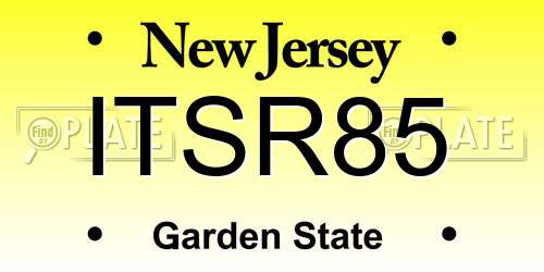 ITSR85 New Jersey License Plate