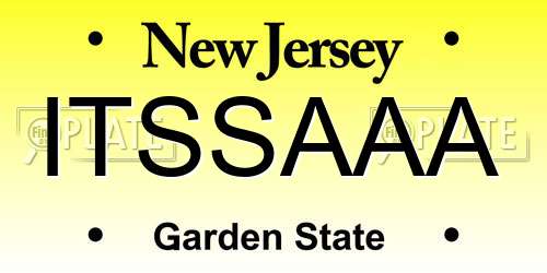 ITSSAAA New Jersey License Plate