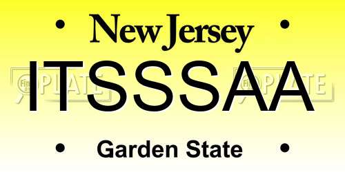 ITSSSAA New Jersey License Plate