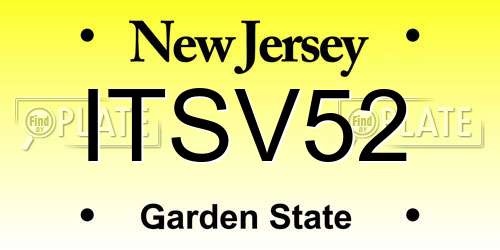 ITSV52 New Jersey License Plate