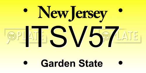 ITSV57 New Jersey License Plate