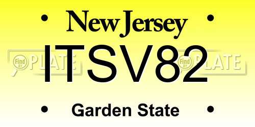 ITSV82 New Jersey License Plate