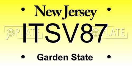 ITSV87 New Jersey License Plate