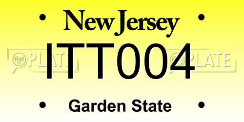 ITT004 New Jersey License Plate