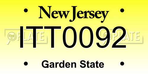 ITT0092 New Jersey License Plate