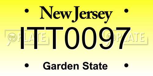 ITT0097 New Jersey License Plate