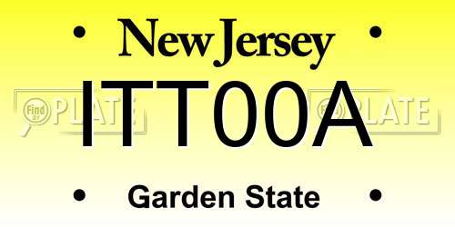 ITT00A New Jersey License Plate