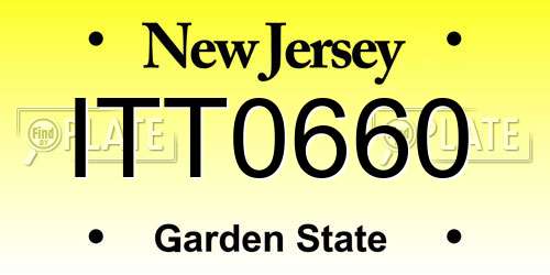 ITT0660 New Jersey License Plate