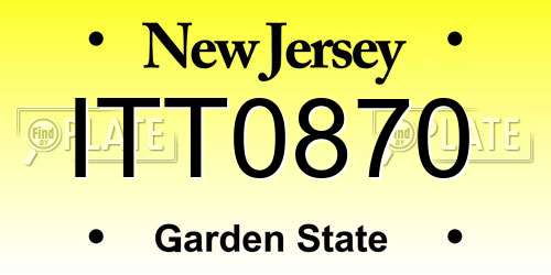 ITT0870 New Jersey License Plate