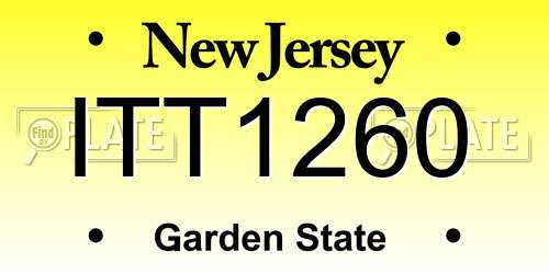 ITT1260 New Jersey License Plate