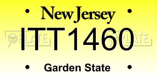 ITT1460 New Jersey License Plate