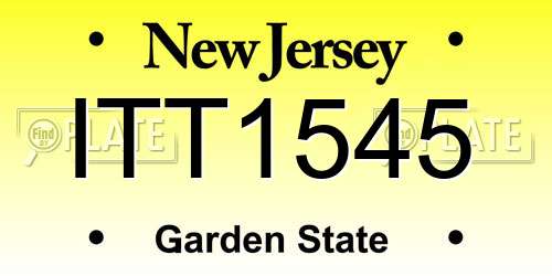 ITT1545 New Jersey License Plate