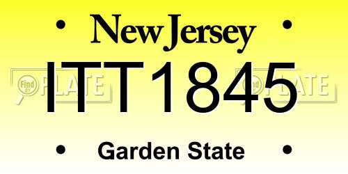 ITT1845 New Jersey License Plate