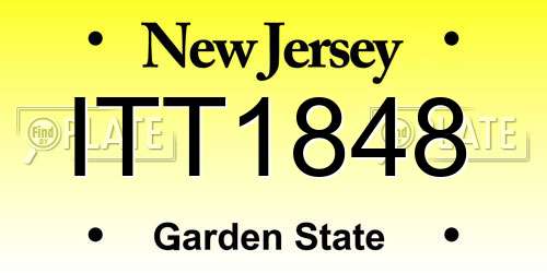 ITT1848 New Jersey License Plate