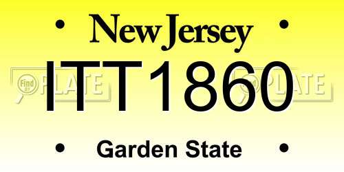 ITT1860 New Jersey License Plate
