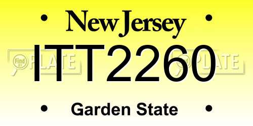 ITT2260 New Jersey License Plate