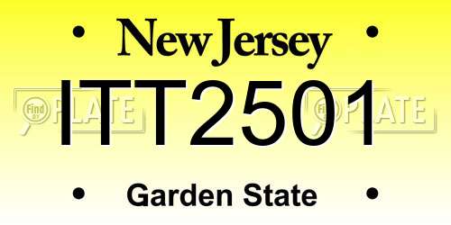 ITT2501 New Jersey License Plate