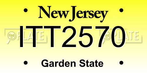 ITT2570 New Jersey License Plate
