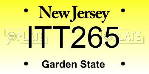 ITT265 New Jersey License Plate