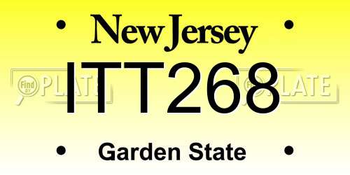 ITT268 New Jersey License Plate