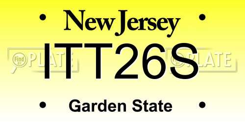 ITT26S New Jersey License Plate
