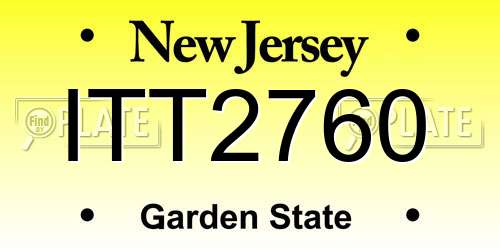 ITT2760 New Jersey License Plate