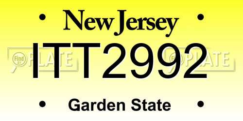 ITT2992 New Jersey License Plate