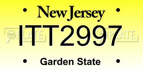 ITT2997 New Jersey License Plate