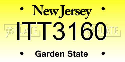 ITT3160 New Jersey License Plate