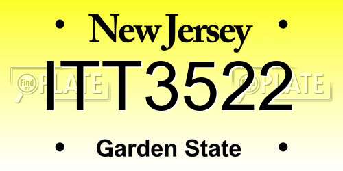 ITT3522 New Jersey License Plate