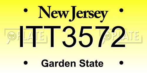 ITT3572 New Jersey License Plate