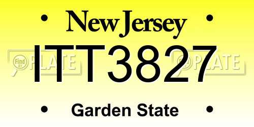 ITT3827 New Jersey License Plate