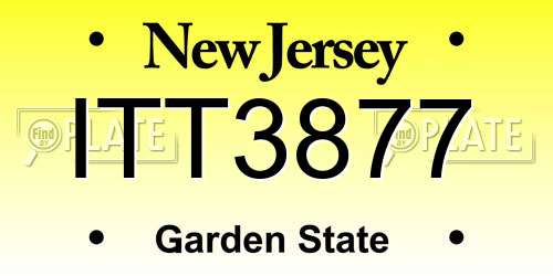 ITT3877 New Jersey License Plate
