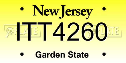 ITT4260 New Jersey License Plate