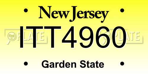 ITT4960 New Jersey License Plate