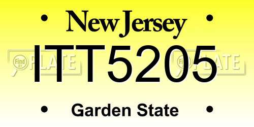 ITT5205 New Jersey License Plate